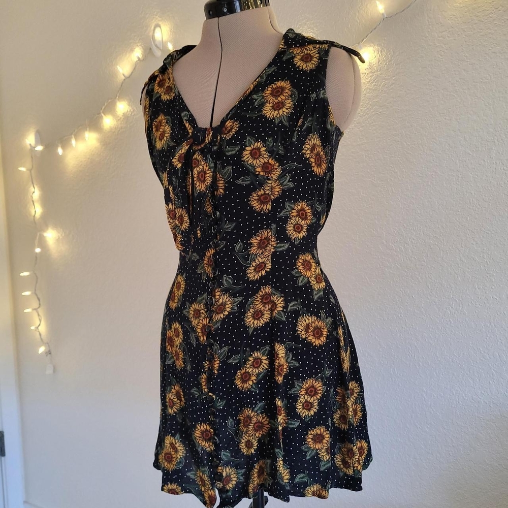 90s Sunflower Print Dress